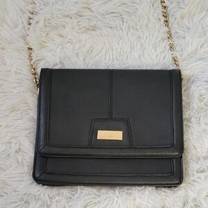 BCBG Paris Black Crossbody Bag with Gold Chain